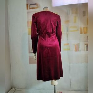 Thompson Burgundy Velvet Long Sleeve Dress